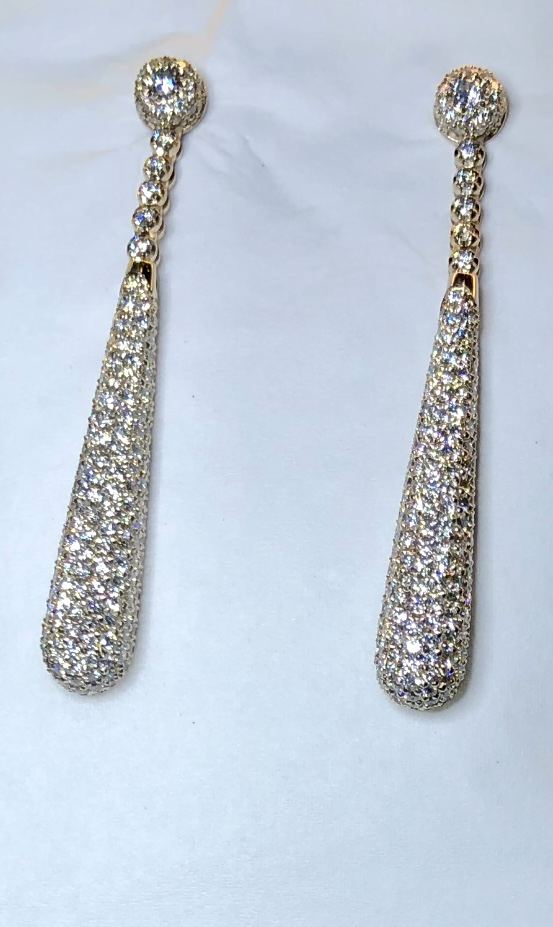 Pendants sertis pavé de diamants — atelier SKJ Serti, Anvers